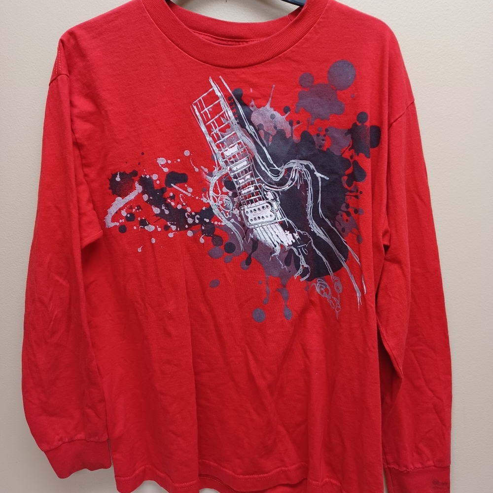 Guitar t shirt youth long sleeved XL
